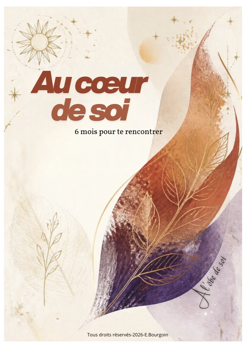 La couverture du carnet de bord Au cœur de soi, 6 mois pour te rencontrer